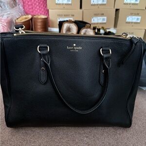 Kate Spade Black Leather Tote Bag